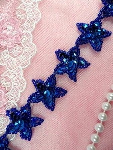 Star Trim paillettes blu ferro con perline Petite XR359-bl - Foto 1 di 1