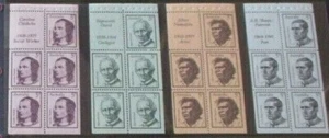 MINT 1968 FAMOUS AUSTRALIANS STAMP BOOKLET PANES SET OF 4 - Picture 1 of 1