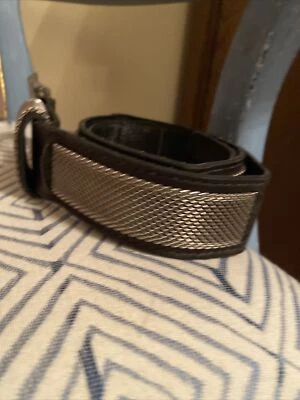 Vintage - VR San Marcos Los Angeles Black Leather With Silver Mesh Belt SZ Small Foto 1 de 4