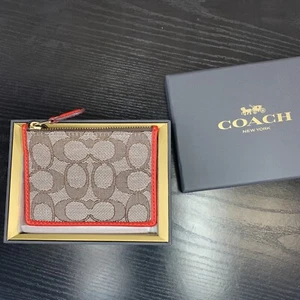 Coach Mini Skinny ID Case In Signature Canvas - Picture 1 of 5