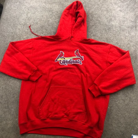 VTG St Louis Cardinals Hoodies Mens XL Red Baseball MLB Casual Sweatshirt Cover