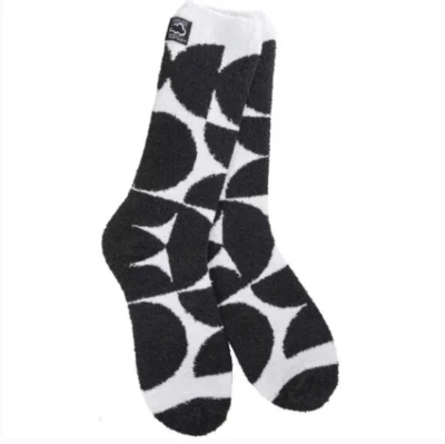 Calcetines Worlds Softest Para Mujer Acogedores Cómodos Cali Crew Talla 6-11 Geo Negro Blanco Nuevos con Etiquetas Foto 1 de 4