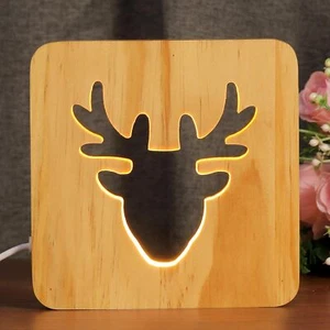 Led Baby Child Nursery Night Light Bedside Home Decor Lamp, Room Deer - Picture 1 of 7