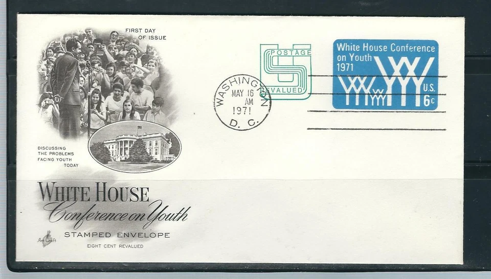 US SC # U555 White House Conference On Youth FDC . Artcraft Cachet ... - Image 1 of 1