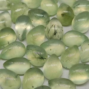 AAA quality Pear shape calibrated sizes natural green prehnite gemstone MV49 - Picture 1 of 9