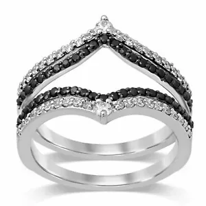 2 kt runder Laborgefertigter Diamant Verstärker Wickelring Schutz 14 K Weißgold plattiert - Bild 1 von 5