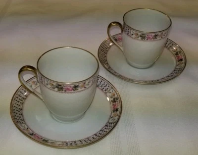 (2) Tazas y platillos C. Ahrenfeldt Limoges Wright Tyndale & Van Roden Demitasse Foto 1 de 4