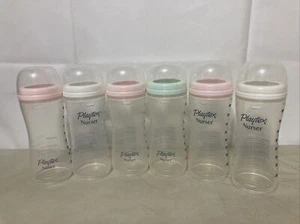 Vintage Playtex Nurser Drop In Bottles Girls Pink  Green White No Nipples 8 Oz - Picture 1 of 5