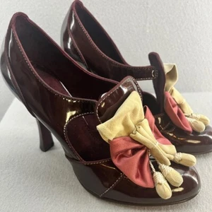 Louis Vuitton Balmoral Bordeaux Tassel Heels Wine Patent Leather, Coquette Girl - Picture 1 of 13