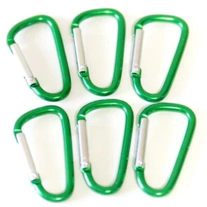 NEW 1-7/8" GREEN CARABINER D-RING SPRING BELT CLIP KEY CHAIN ALUMINUM HOOK - Picture 1 of 4
