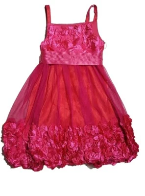 Beautiful Fuchsia pink Girls bonnie jean dress size 10 lined with silk material - Image 1 of 4