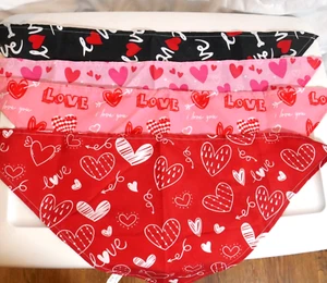 Valentine Hearts Love Dog Bandana Lot of 4 different styles - Picture 1 of 7