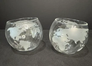 2er Set Roly Poly geätzte Kugel Steine Gläser keine Chips oder Risse! - Bild 1 von 4