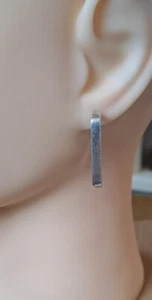 VINTAGE 3 Quarti Orecchini Trafitti Cerchio Argento Liscio Splendididi.  - Foto 1 di 12