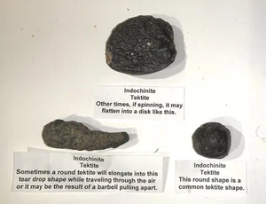 Tektite Indochinite Lot Of 3 93 Grams Total Weight - Picture 1 of 5