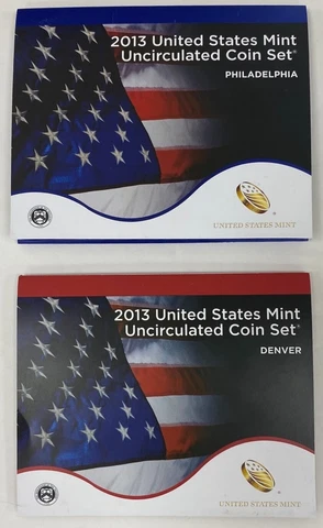 2013 US Mint Uncirculated Coin Sets - P & D - 28 Coins - Die Break on Sacagawea! Cover
