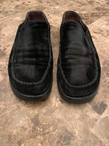 VERSACE Vintage Suede Black Loafers US Men’s Size 8.5 Free Shipping - Picture 1 of 9