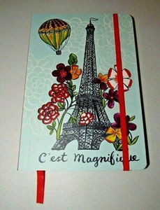 MOLLY HATCH BLUE PARIS EIFFEL TOWER FLORAL C' EST MAGNIFIQUE FLEXI JOURNAL - Picture 1 of 5