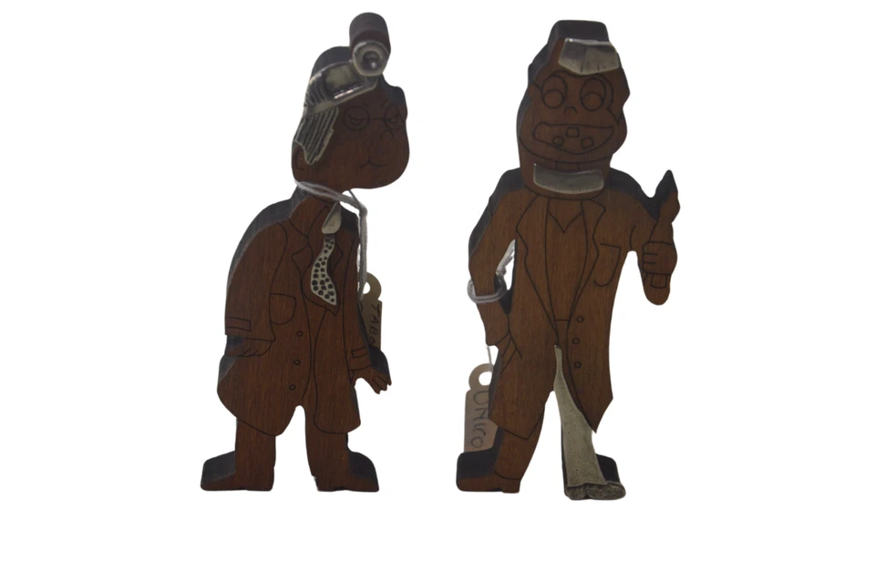 Statuine in Legno con particolare in Argento 800 - Immagine 1 di 1