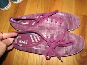 Women's Keds Purple Lace Canvas Sneakers Size 9.5 NEW