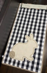 NICOLE MILLER Table Runner Easter Bunny Cottage CHECK GINGHAM 16”X72” CUTE! - Picture 1 of 5