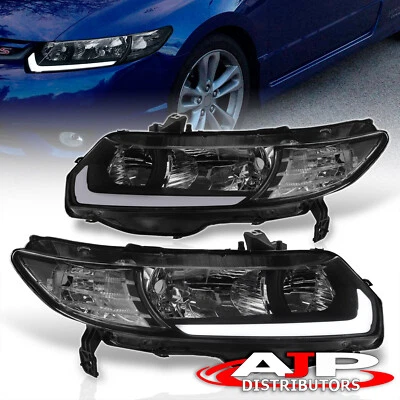 Black OE Style LED DRL Head Lights Lamps Left+Right For 2006-2011 Honda Civic FG Foto 1 de 4