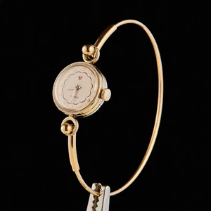 Vintage small cocktail gold-plated women's mechanical wristwatch. Chaika watch - Picture 1 of 5