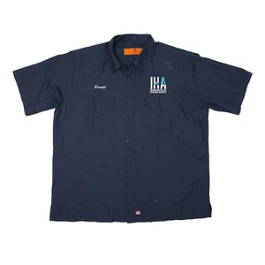 RED KAP Indianapolis Worker Shirt Blue Short Sleeve Mens 2XL - Picture 1 of 6