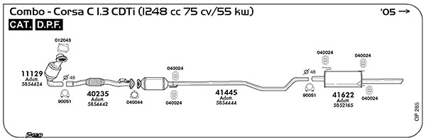 CATALIZZATORE PER OPEL Combo Corsa C 1.3 CDTi 1248 cc 75 cv/55 kw Cat DPF 2005 - Imagen 1 de 1