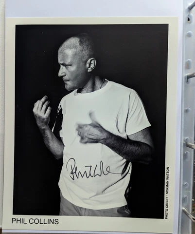 Phil Collins signed 8x10" photo autograph Genesis Against All Odds Cover