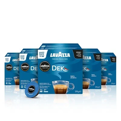 72 Capsule DEK CREMOSO Caffè Lavazza A Modo Mio Deca Decaffeinato Originali
