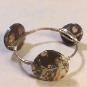 Artisan Three Stone Copper Twist Wire Bracelet - Picture 1 of 5