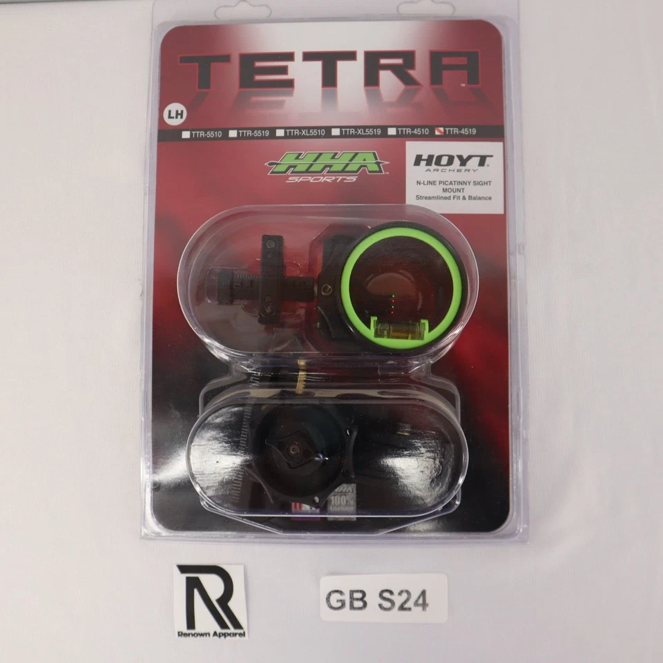 New HHA Sports Tetra 4 Pin Archery Bow Sight Left Hand TTR-4519 LH Hunting Scope - Image 1 of 4