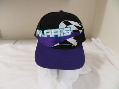 Sombrero de carreras Polaris de colección espalda a presión púrpura negro bandera moto de nieve OEM Polaris Foto 1 de 3