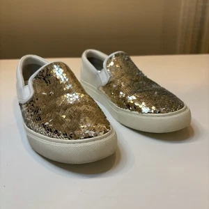 Tory Burch Carter Women's Gold & Silver Sequin Slip-On Sneakers US Size 10.5 M - Picture 1 of 9