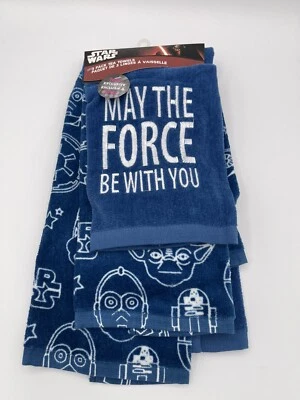 New Disney Star Wars 3 Peice Kitchen/Bathroom Tea Towel Set Yoda Vader C-3PO - Image 1 of 4
