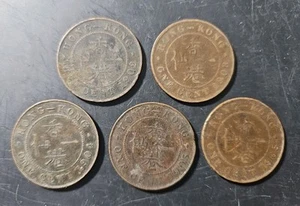 1902-1905 (Lot Of 5) Hong Kong 1 Cent Coin (KM.#11) - Picture 1 of 2