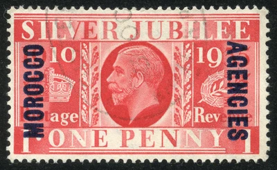 Selo Scott# 227 SG63 Jubileu de Prata Grã-Bretanha - Agências Marrocos 1935 - Imagem 1 de 2