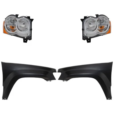 Headlight Kit For 2008-2010 Jeep Grand Cherokee Left Right Assembly Halogen - Изображение 1 из 4