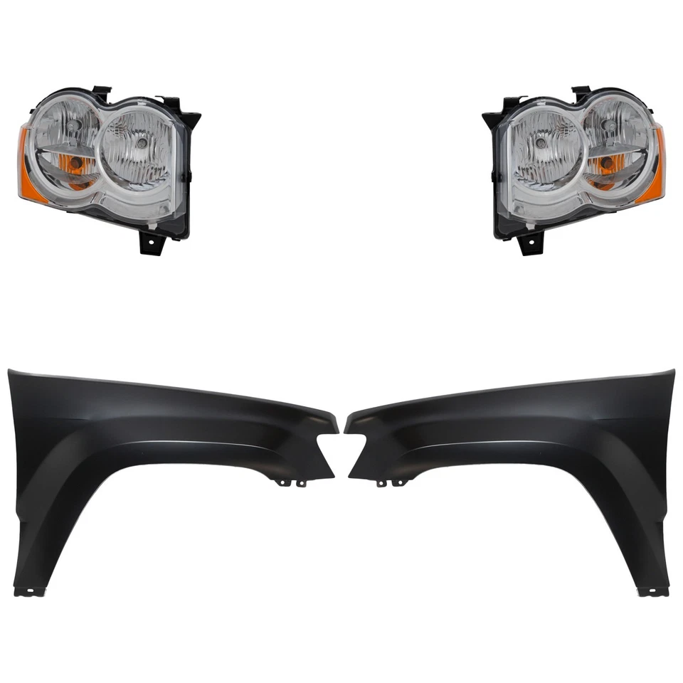Kit de faros halógenos para Jeep Grand Cherokee 2008-2010 montaje izquierdo derecho Foto 1 de 4