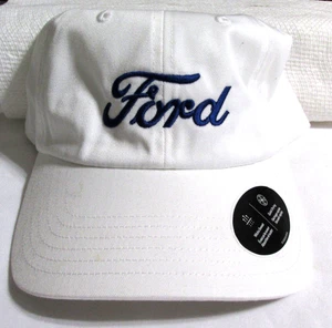 Under Armour Ford Cap Racing White Baseball UA Free Fit Quick Dry Cotton Blend - Picture 1 of 2