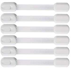 6 Pack Multi-Use Adhesive Straps Locks - Childproofing Baby Proofing Cabinet ... - Picture 1 of 9