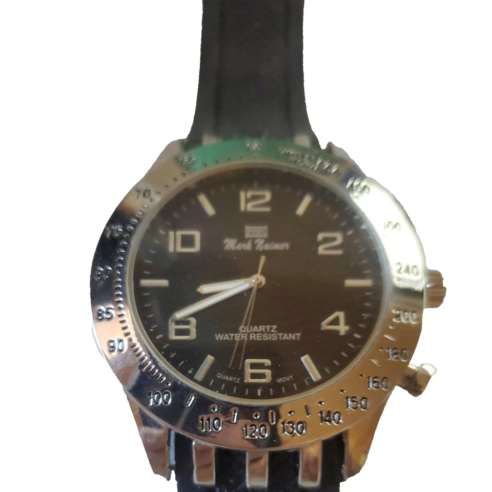 Reloj Mark Naimer Hombre Vintage Informal Trabajo Tono Plateado 50mm XL Foto 1 de 4