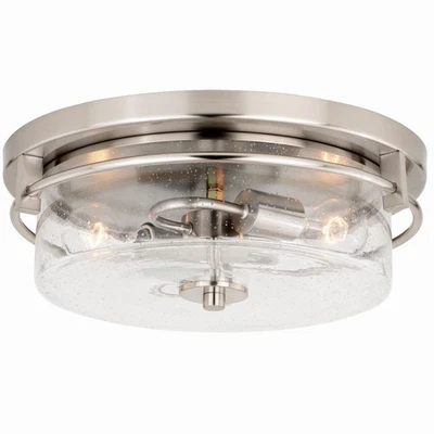 Addison 2-Light Flush Mount in Industrial and Drum Style 5.5 Inches Tall and 15 - Image 1 of 4