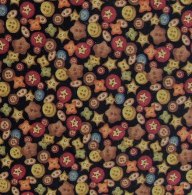 1/2 yd A YEAR TO CROW ABOUT Buttons Jacqueline Paton Red Rooster Fabric #23087 - Image 1 of 2