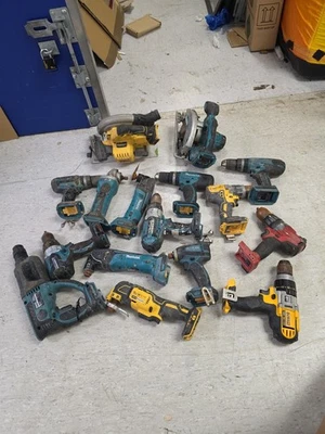 Job Lot of 16 x  Makita/ Milwaukee/ Dewalt Cordless Tools–UNTESTED-Parts Repair - Image 1 of 4