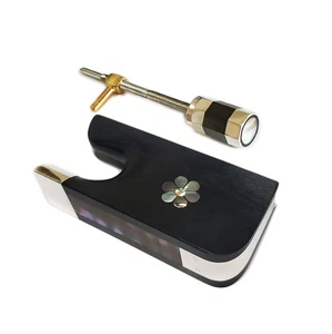 4/4 Cello Bow Ebony Frog Inlaid Abalone Silver Fitting Frog Button Flower Eye - Picture 1 of 2