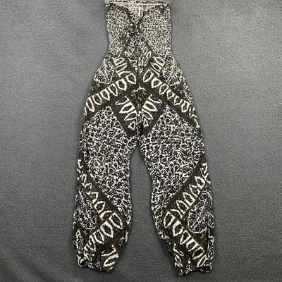 Akemi + Kin комбинезон женщин XS черный белый богемное со сборками с бретелью через шею гарем карманы - Изображение 1 из 4