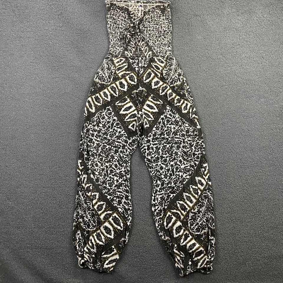 Mono Free People para mujer XS negro blanco boho calado halter harén jogger Foto 1 de 4
