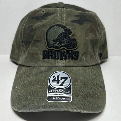 Cleveland Browns Sandalwood Camo Green Franchise Fitted Hat Medium NWT - Image 1 of 4
